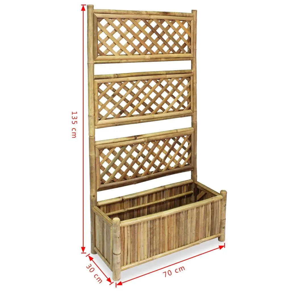 Garden Raised Bed with Trellis Bamboo 70 cm 43714