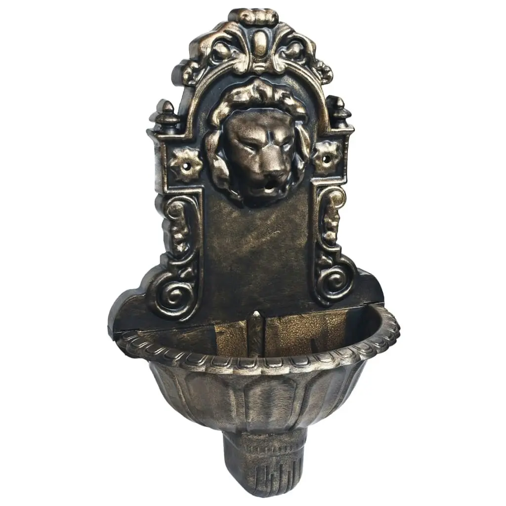 Wall Fountain Lion Head Design Bronze 48222