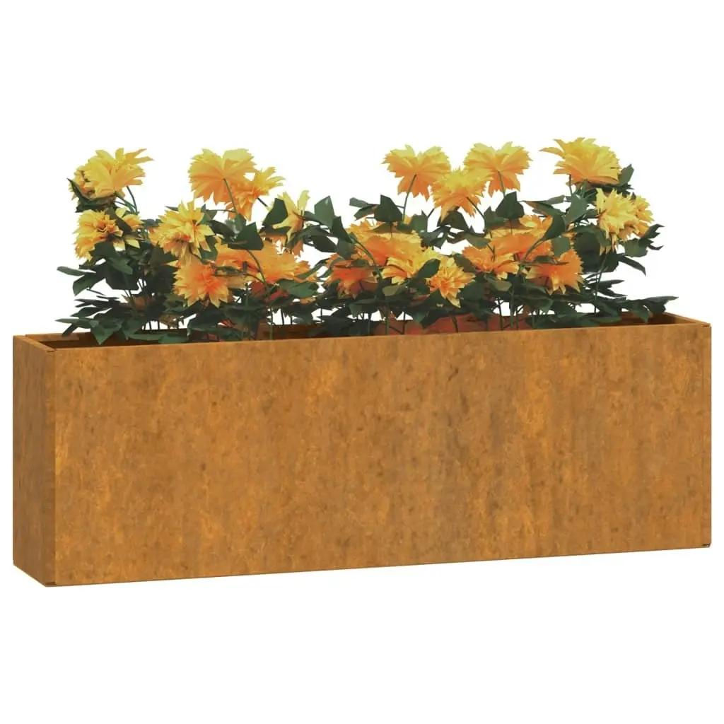 Wall Planters 2 pcs Rusty Corten Steel 53x10x17 cm 823686