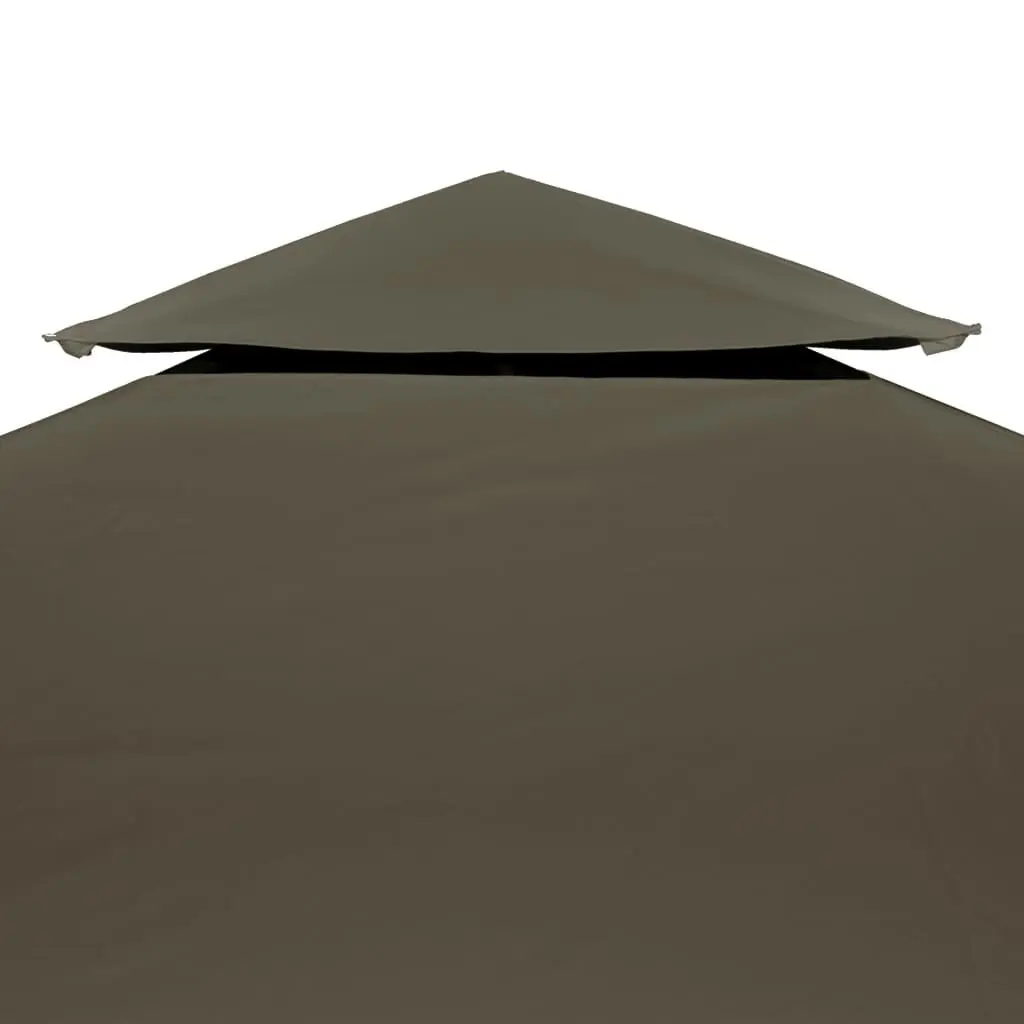 2-Tier Gazebo Top Cover 310 g/mÂ² 4x3 m Taupe 44760