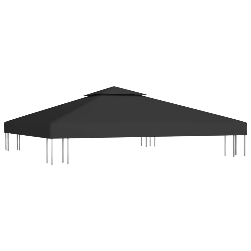 2-Tier Gazebo Top Cover 310 g/mÂ² 3x3 m Black 312072