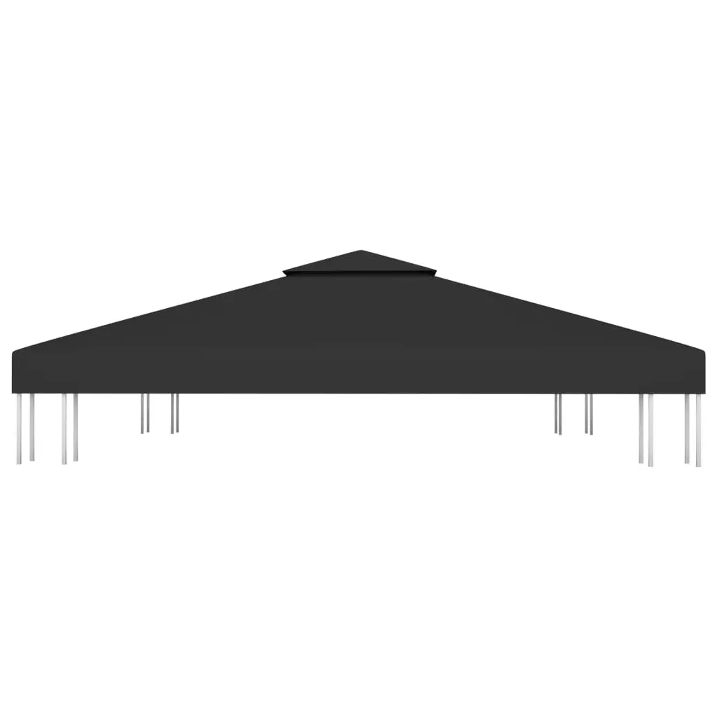 2-Tier Gazebo Top Cover 310 g/mÂ² 3x3 m Black 312072