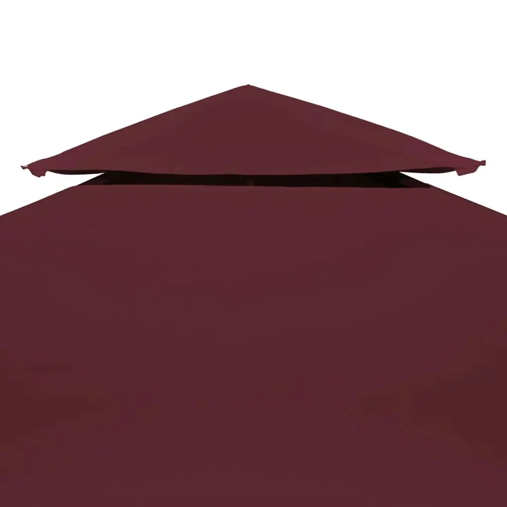 2-Tier Gazebo Top Cover 310 g/mÂ² 4x3 m Bordeaux 44761