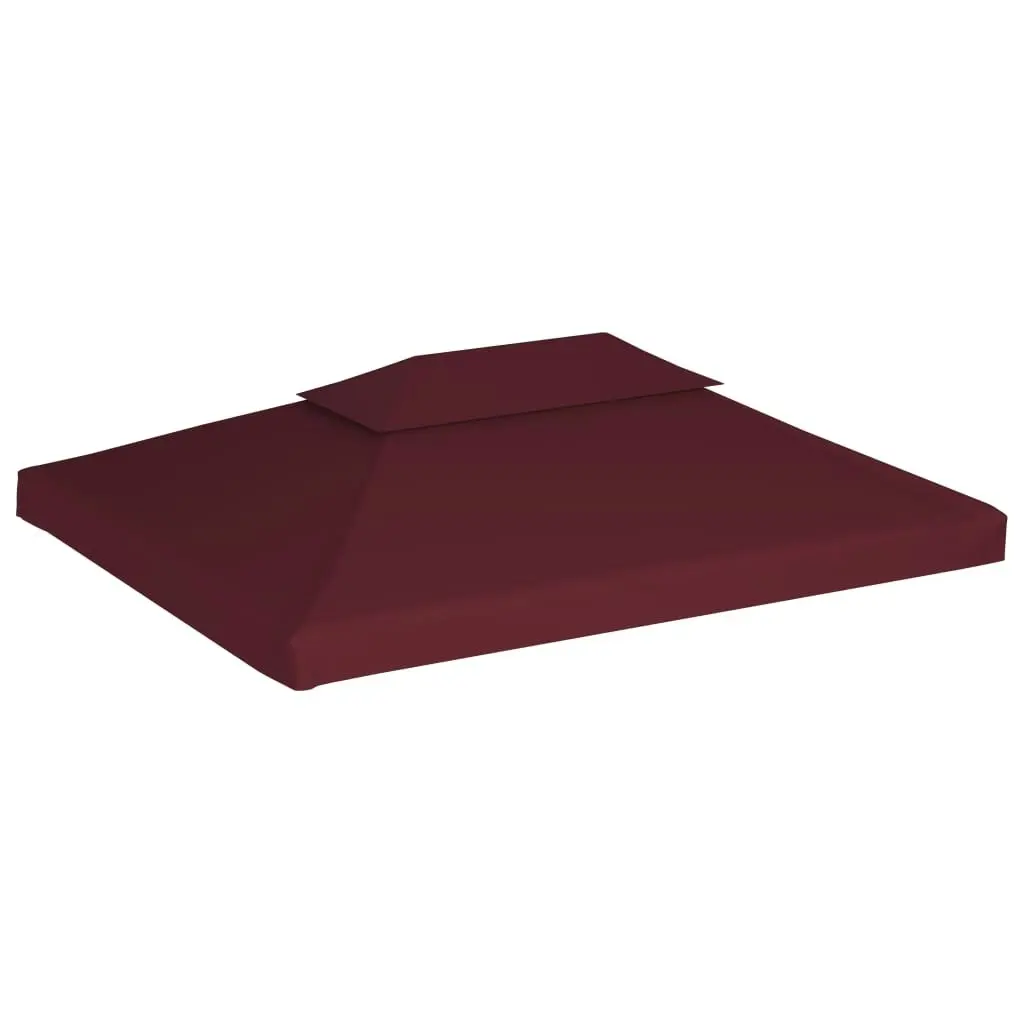 2-Tier Gazebo Top Cover 310 g/mÂ² 4x3 m Bordeaux 44761