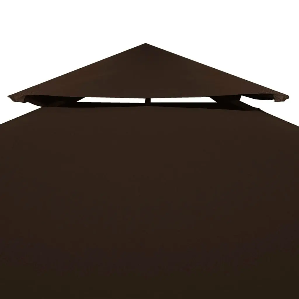 2-Tier Gazebo Top Cover 310 g/mÂ² 4x3 m Brown 46617