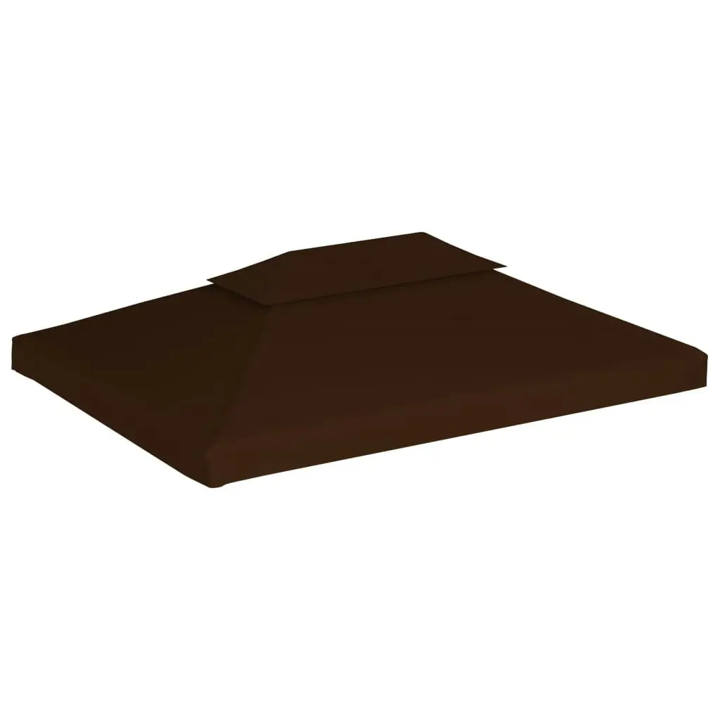 2-Tier Gazebo Top Cover 310 g/mÂ² 4x3 m Brown 46617