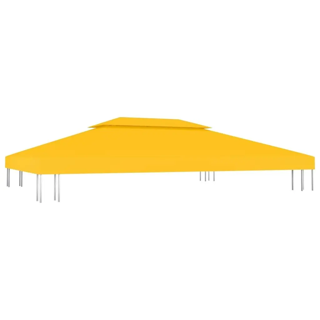 2-Tier Gazebo Top Cover 310 g/mÂ² 4x3 m Yellow 312076