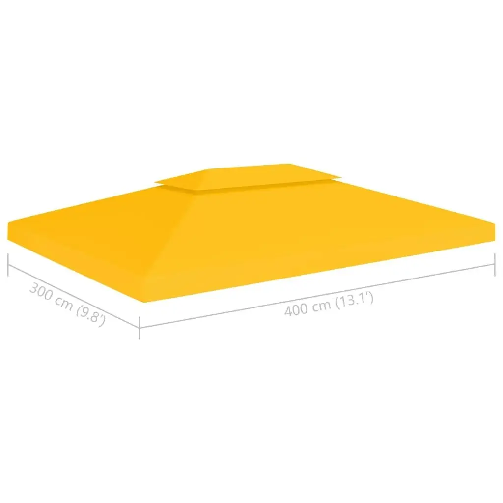 2-Tier Gazebo Top Cover 310 g/mÂ² 4x3 m Yellow 312076