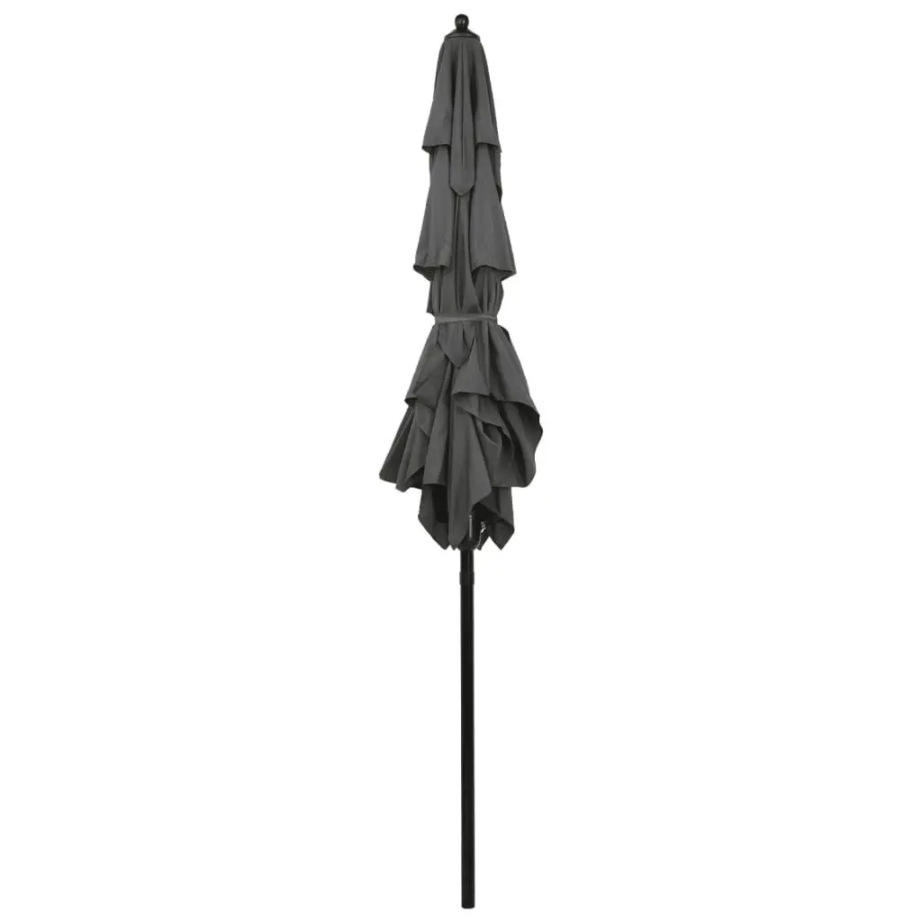 3-Tier Parasol with Aluminium Pole Anthracite 2x2 m 313846