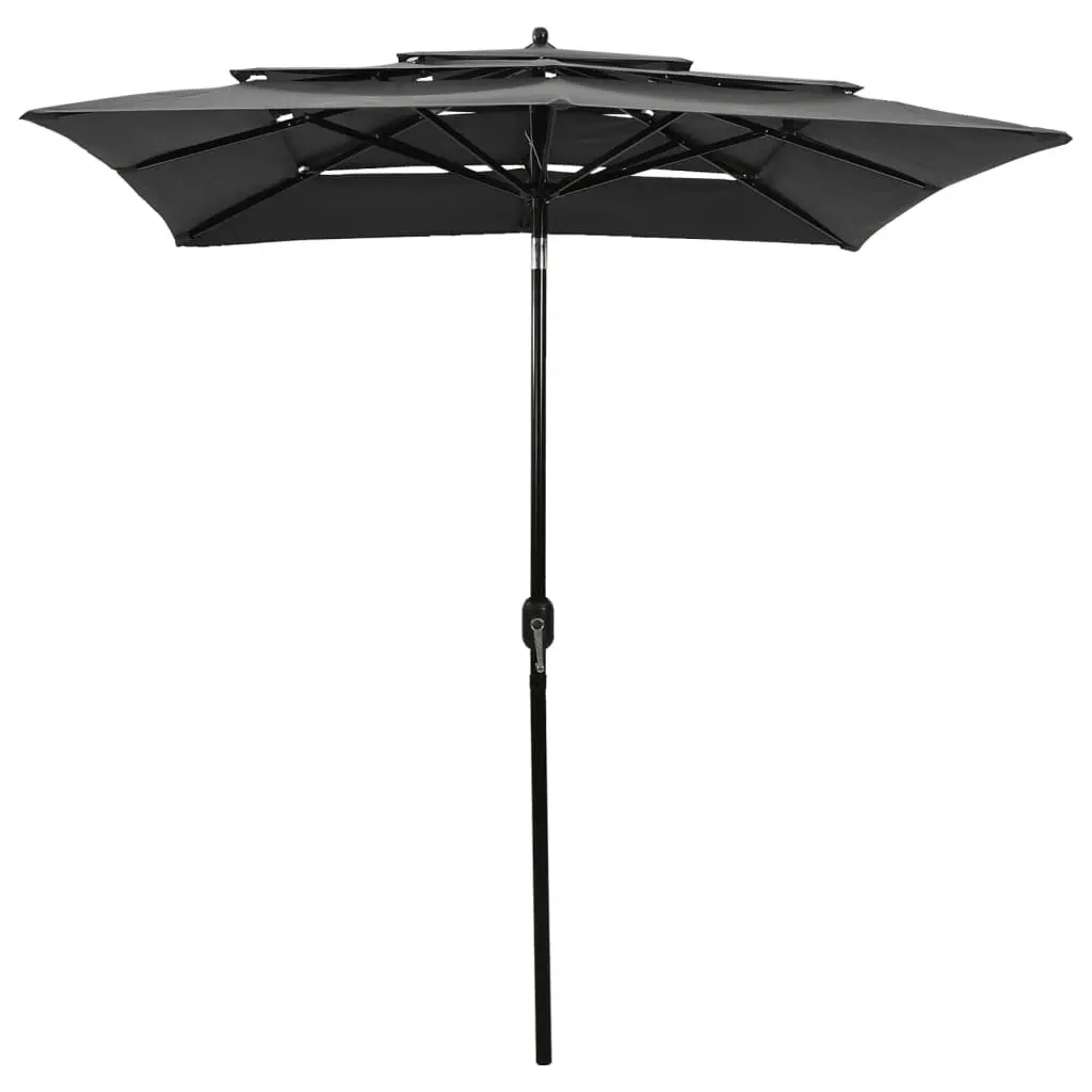 3-Tier Parasol with Aluminium Pole Anthracite 2x2 m 313846