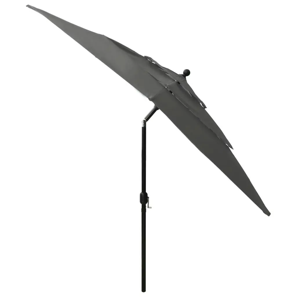 3-Tier Parasol with Aluminium Pole Anthracite 2.5x2.5 m 313838