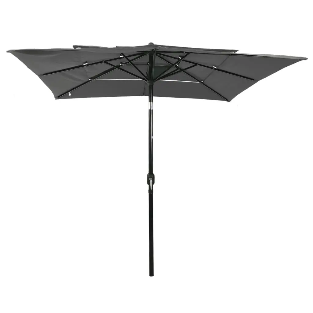 3-Tier Parasol with Aluminium Pole Anthracite 2.5x2.5 m 313838