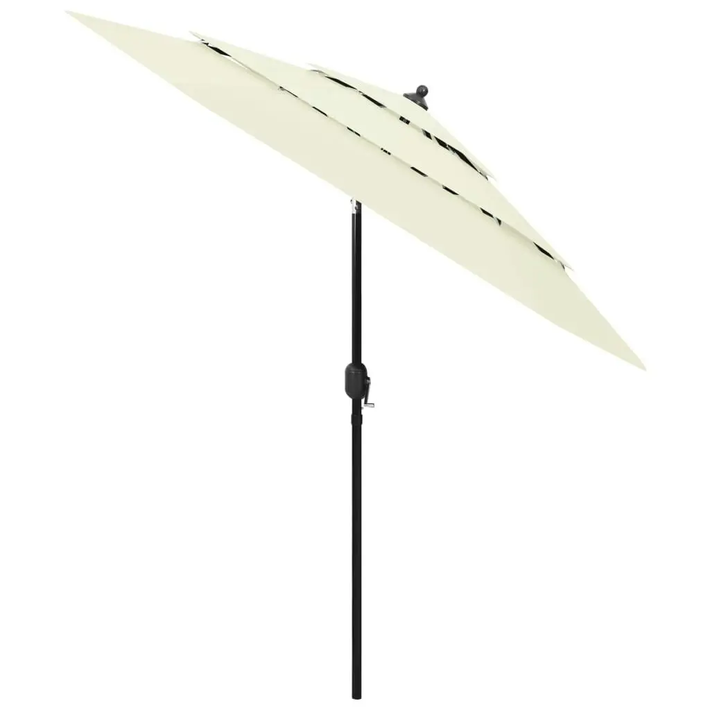 3-Tier Parasol with Aluminium Pole Sand 2.5 m 313860