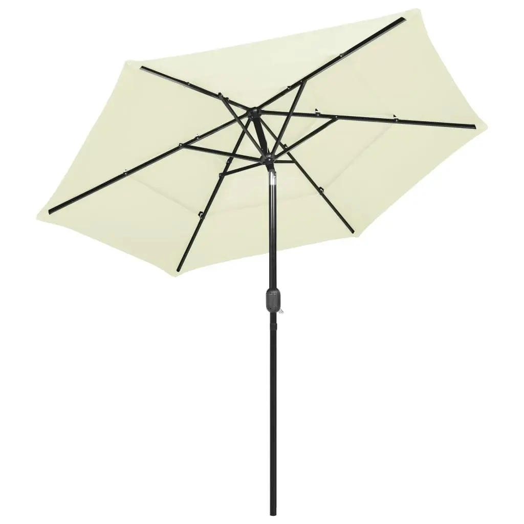 3-Tier Parasol with Aluminium Pole Sand 2.5 m 313860