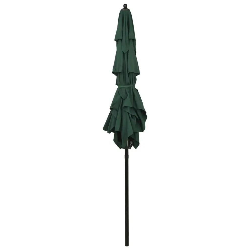 3-Tier Parasol with Aluminium Pole Green 2x2 m 313845