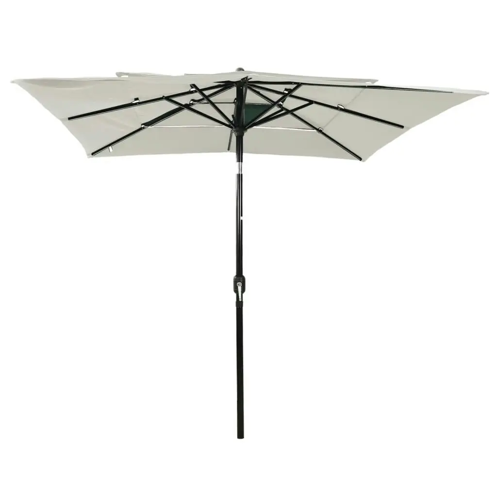 3-Tier Parasol with Aluminium Pole Sand 2.5x2.5 m 313836