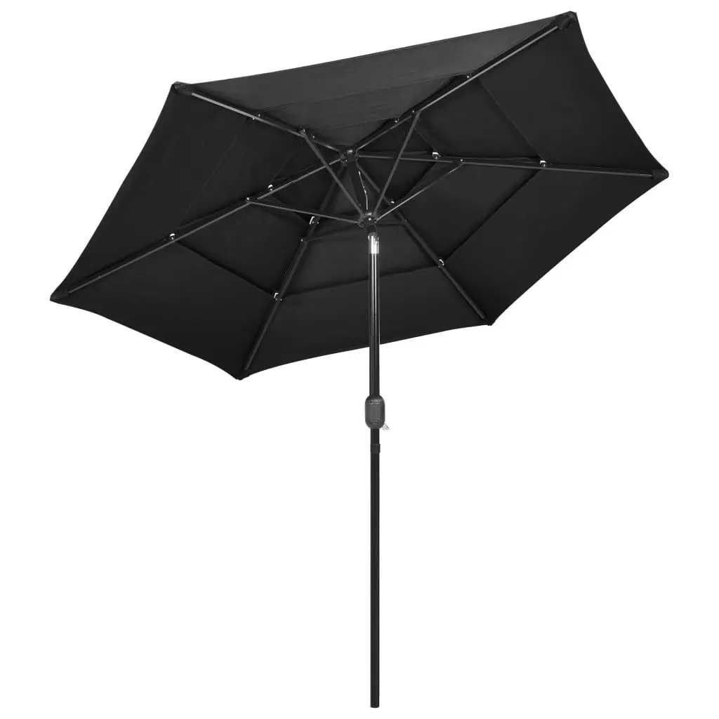 3-Tier Parasol with Aluminium Pole Anthracite 2.5 m 313862