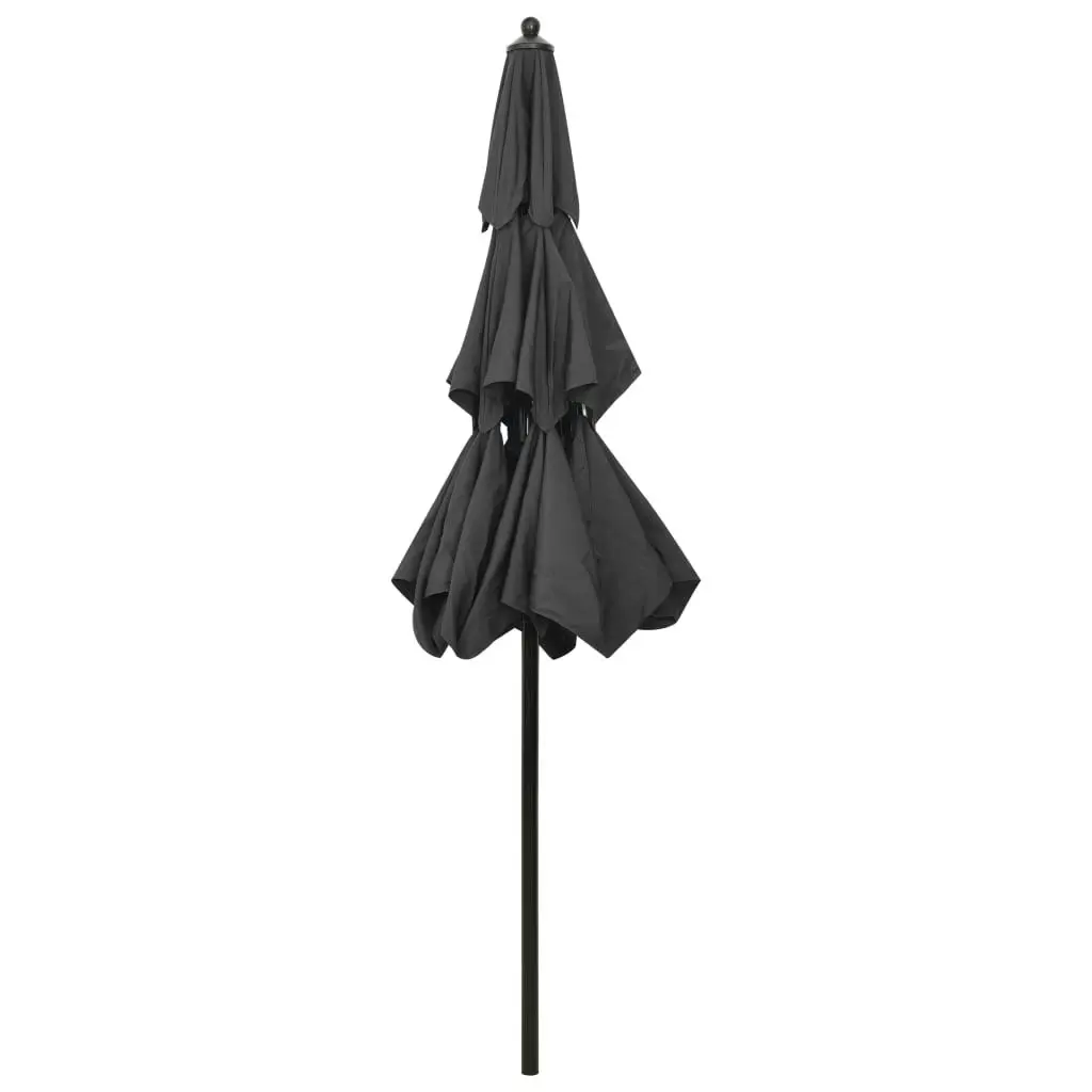 3-Tier Parasol with Aluminium Pole Anthracite 2.5 m 313862