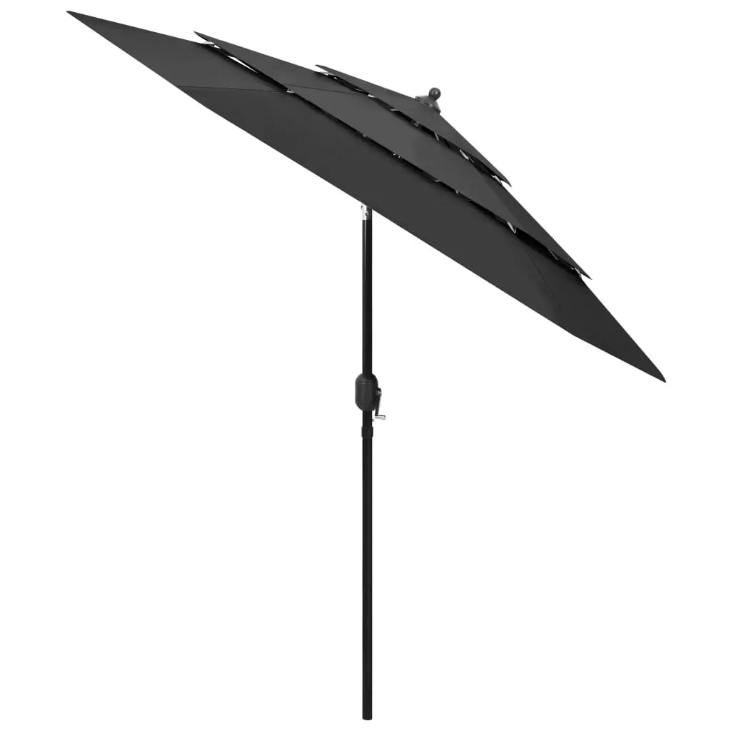 3-Tier Parasol with Aluminium Pole Anthracite 2.5 m 313862