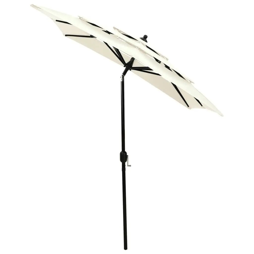 3-Tier Parasol with Aluminium Pole Sand 2x2 m 313844