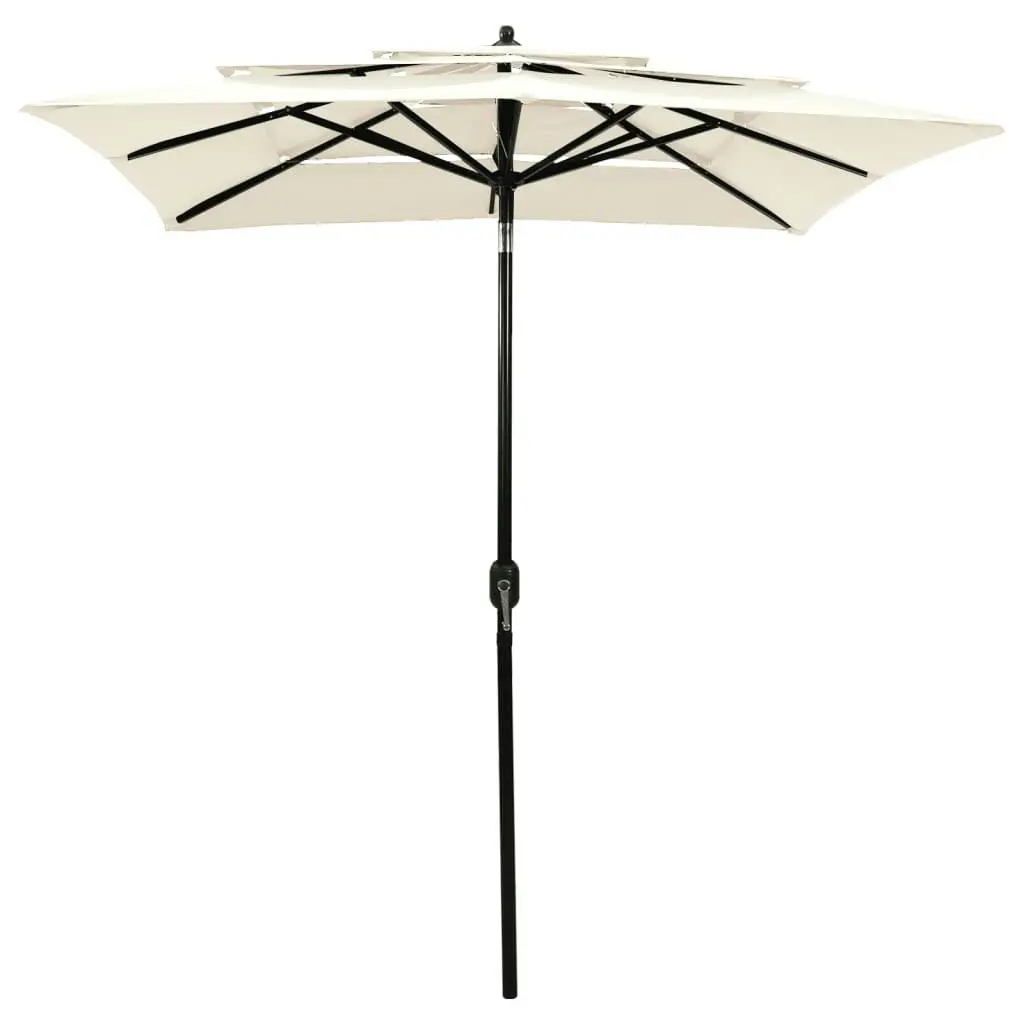 3-Tier Parasol with Aluminium Pole Sand 2x2 m 313844