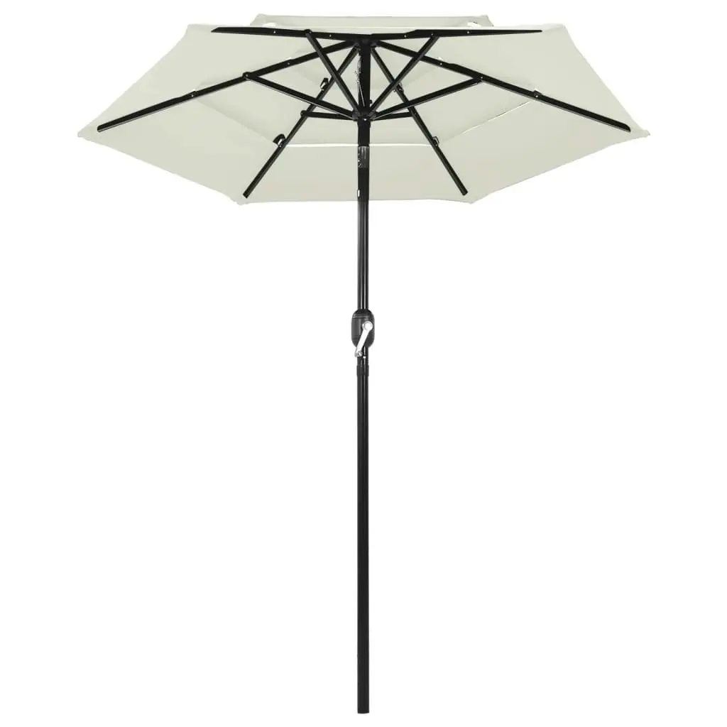 3-Tier Parasol with Aluminium Pole Sand 2 m 313852