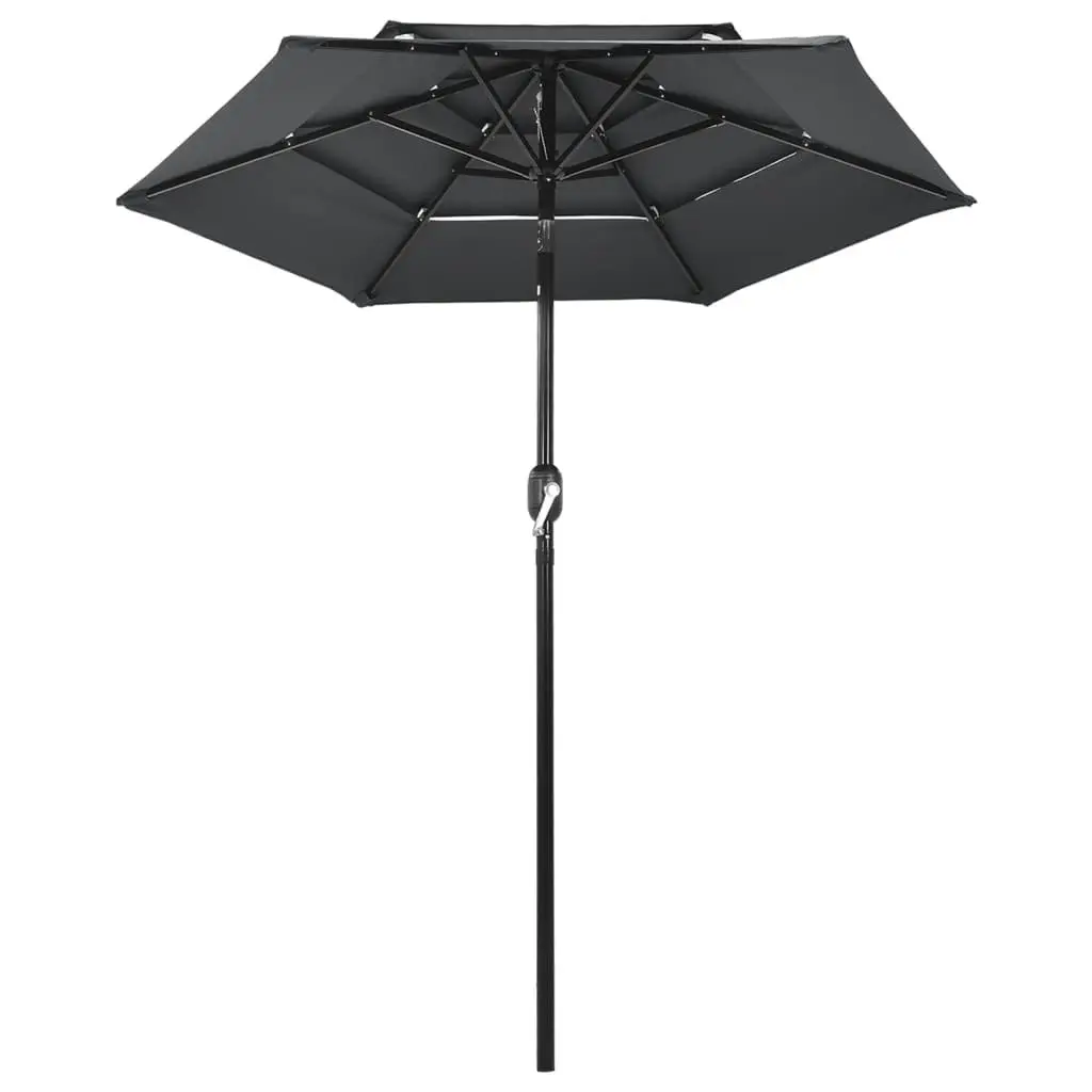 3-Tier Parasol with Aluminium Pole Anthracite 2 m 313854