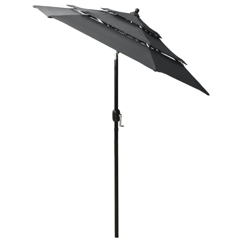 3-Tier Parasol with Aluminium Pole Anthracite 2 m 313854