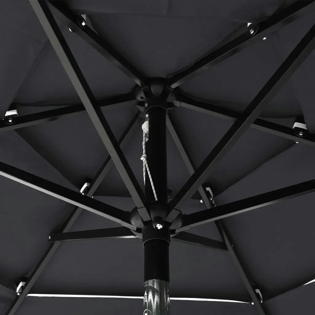 3-Tier Parasol with Aluminium Pole Anthracite 2 m 313854