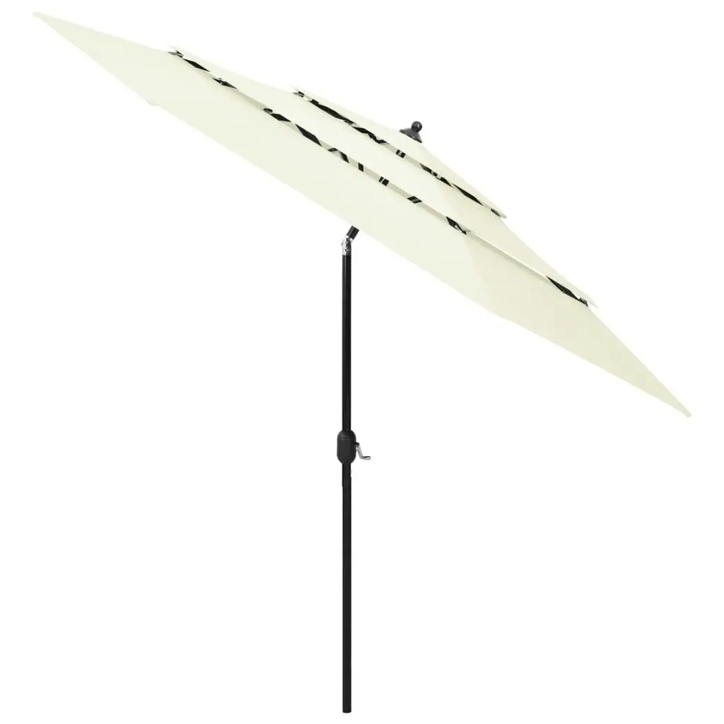 3-Tier Parasol with Aluminium Pole Sand 3 m 313868