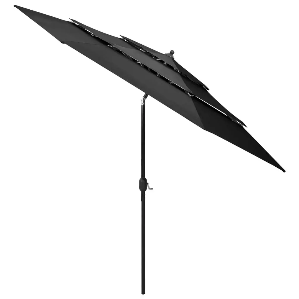 3-Tier Parasol with Aluminium Pole Anthracite 3 m 313870