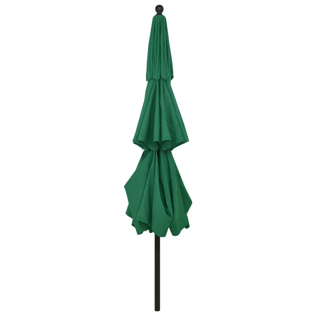 3-Tier Parasol with Aluminium Pole Green 3.5 m 313877