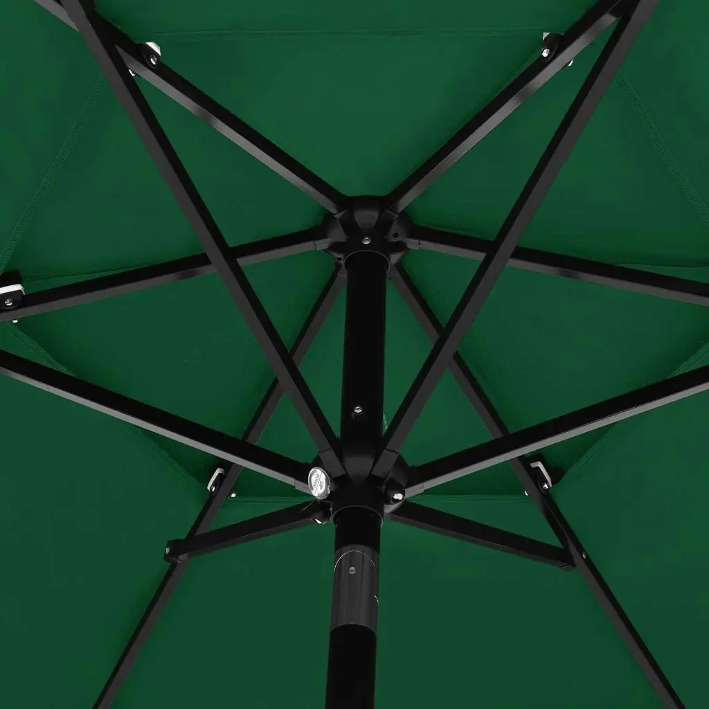 3-Tier Parasol with Aluminium Pole Green 2.5 m 313861