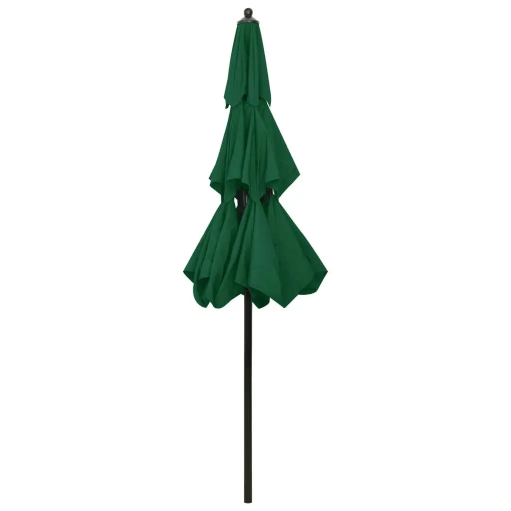 3-Tier Parasol with Aluminium Pole Green 2.5 m 313861