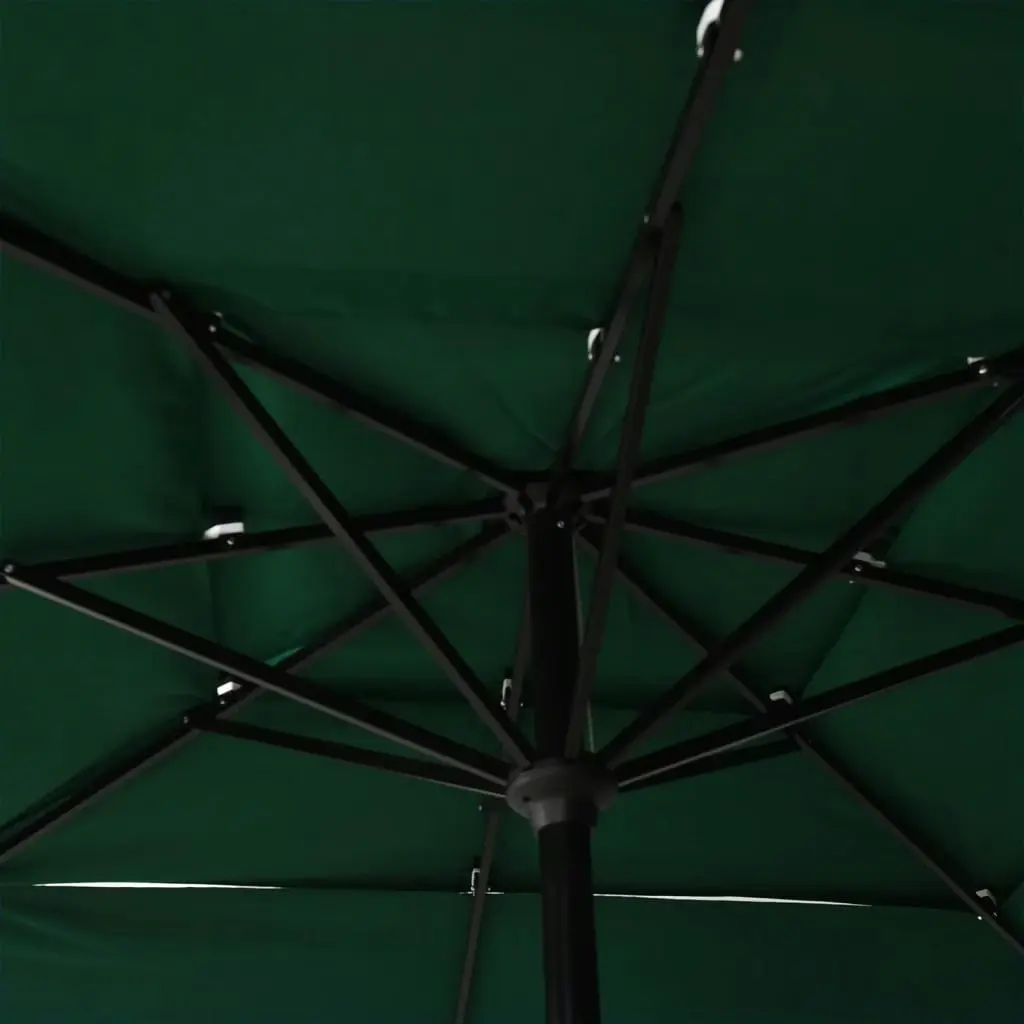 3-Tier Parasol with Aluminium Pole Green 2.5x2.5 m 313837