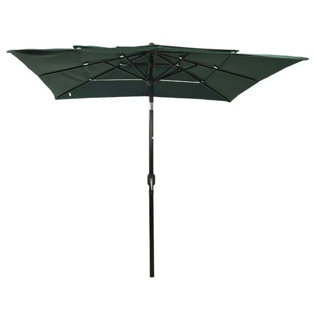 3-Tier Parasol with Aluminium Pole Green 2.5x2.5 m 313837