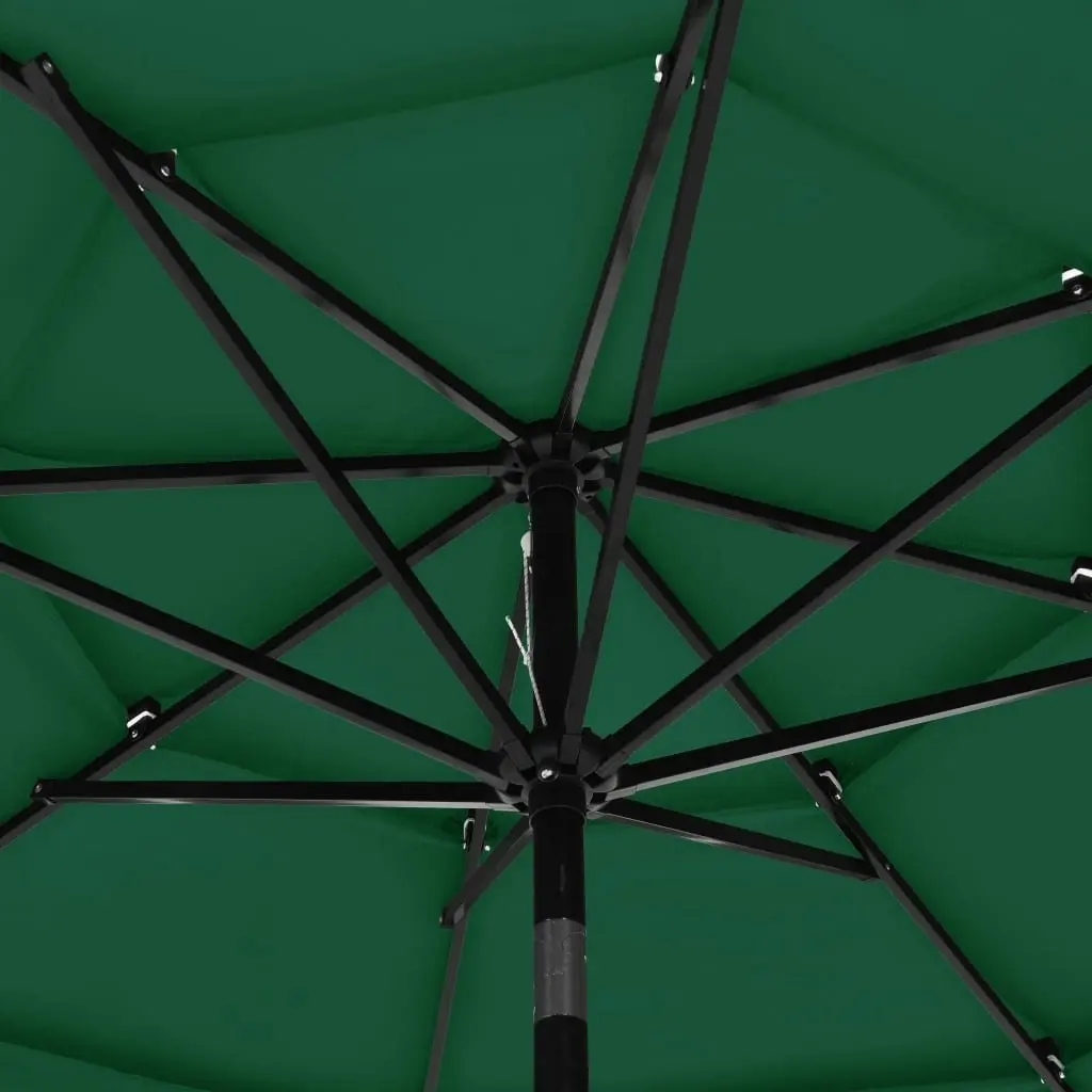 3-Tier Parasol with Aluminium Pole Green 3 m 313869