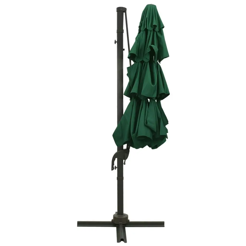 4-Tier Parasol with Aluminium Pole Green 3x3 m 313829