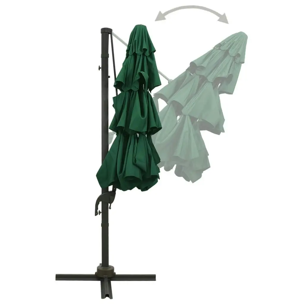 4-Tier Parasol with Aluminium Pole Green 3x3 m 313829