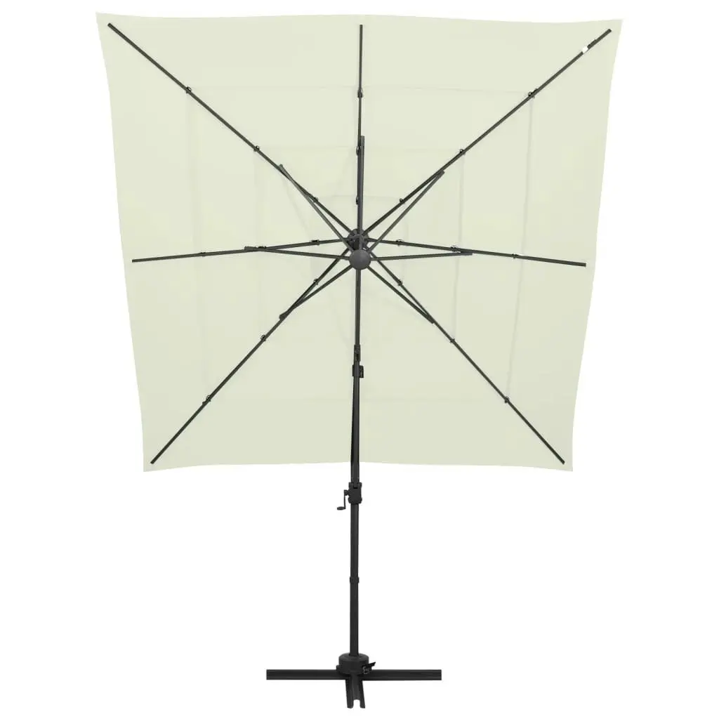 4-Tier Parasol with Aluminium Pole Sand 250x250 cm 313820