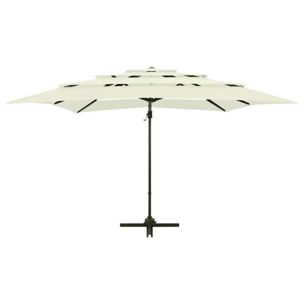 4-Tier Parasol with Aluminium Pole Sand 250x250 cm 313820