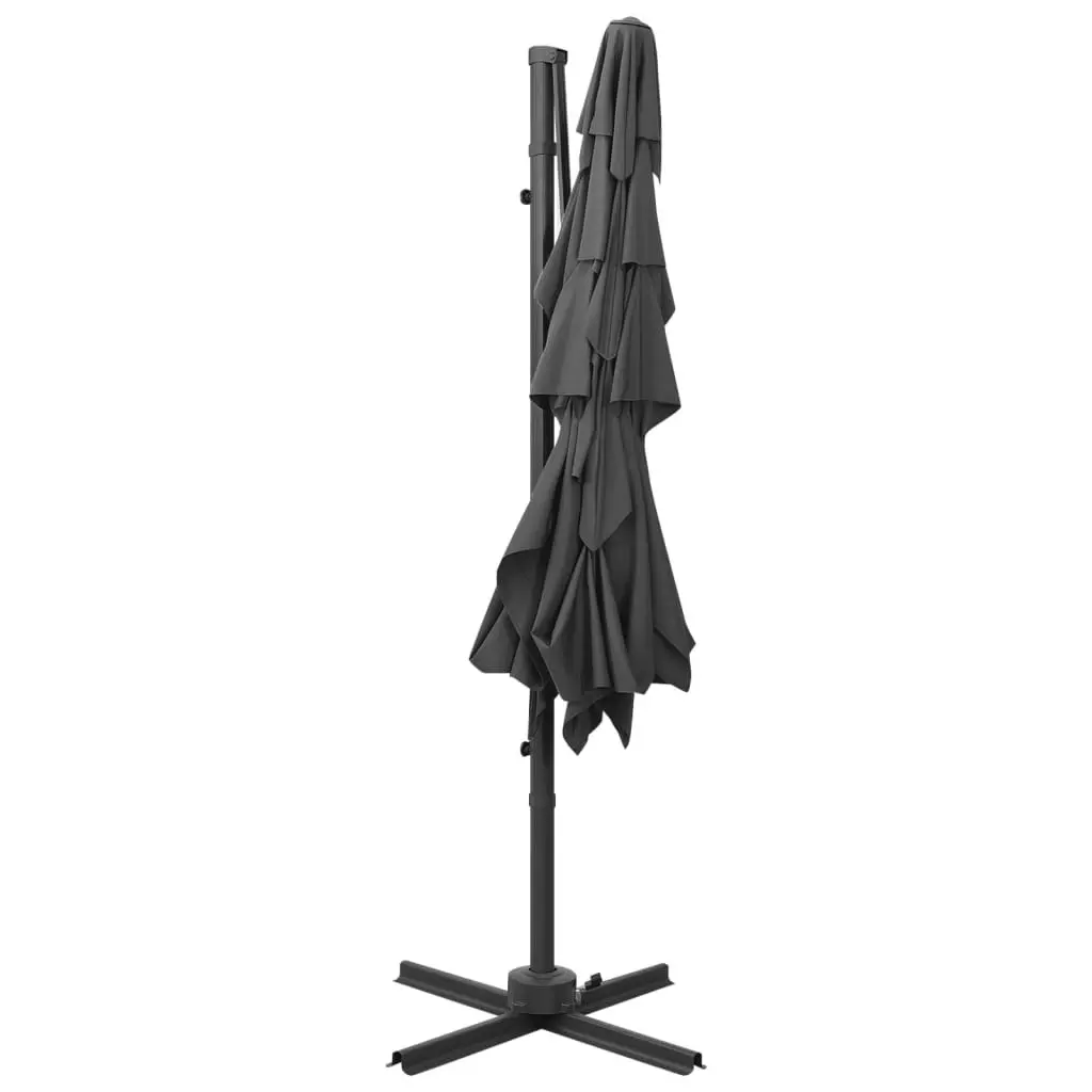 4-Tier Parasol with Aluminium Pole Anthracite 250x250 cm 313822