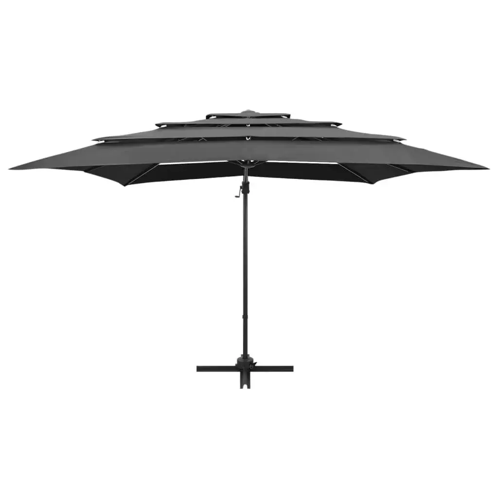 4-Tier Parasol with Aluminium Pole Anthracite 250x250 cm 313822