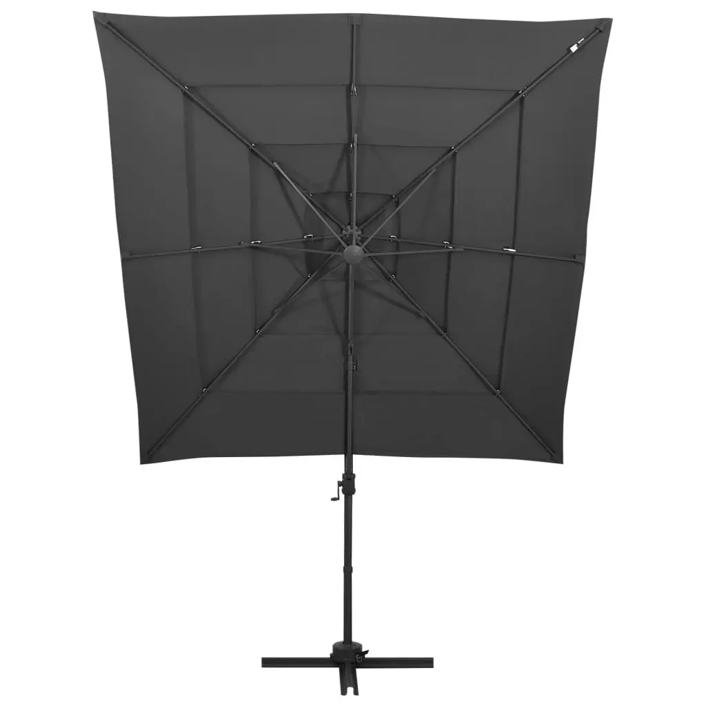 4-Tier Parasol with Aluminium Pole Anthracite 250x250 cm 313822