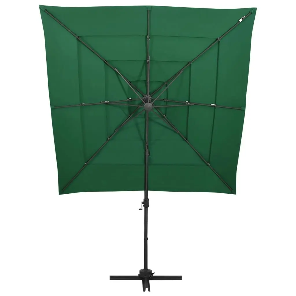 4-Tier Parasol with Aluminium Pole Green 250x250 cm 313821