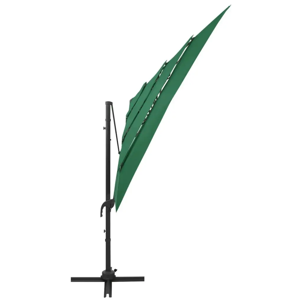 4-Tier Parasol with Aluminium Pole Green 250x250 cm 313821