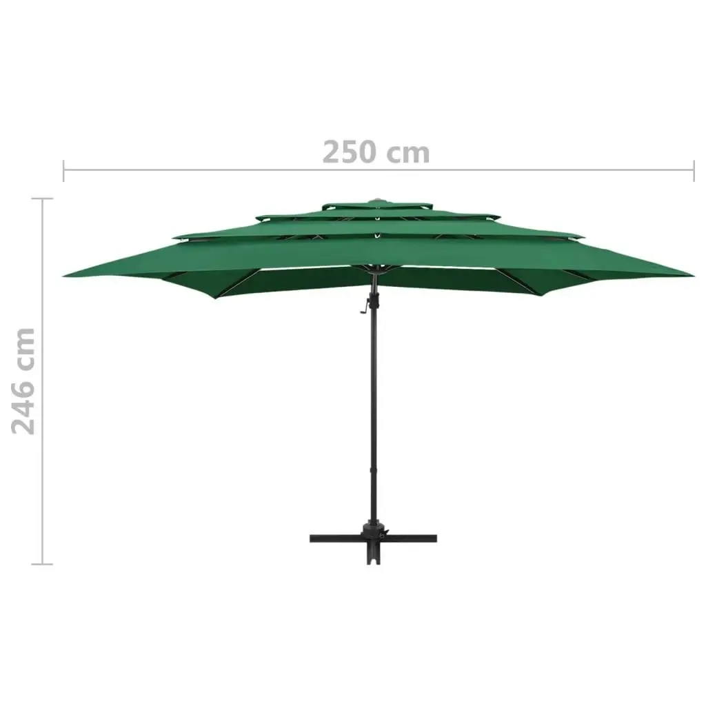 4-Tier Parasol with Aluminium Pole Green 250x250 cm 313821