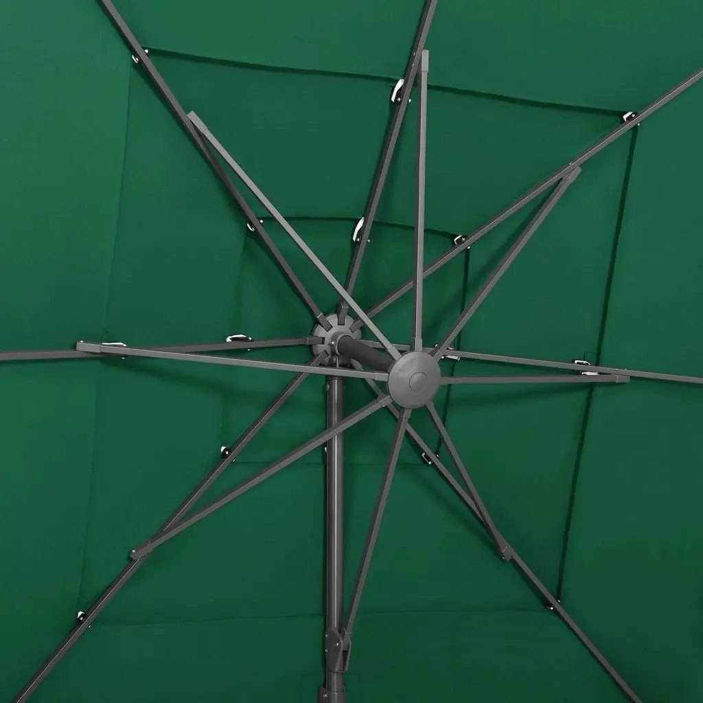 4-Tier Parasol with Aluminium Pole Green 250x250 cm 313821