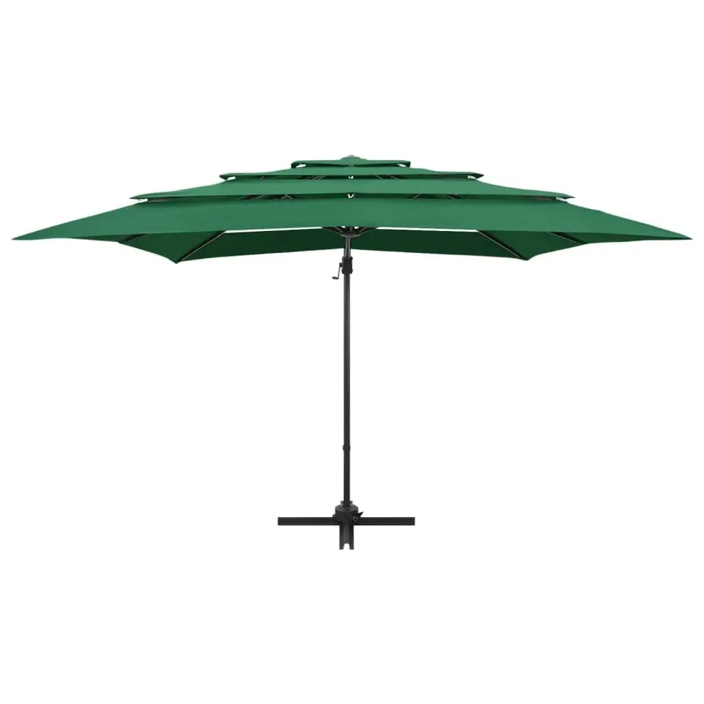 4-Tier Parasol with Aluminium Pole Green 250x250 cm 313821