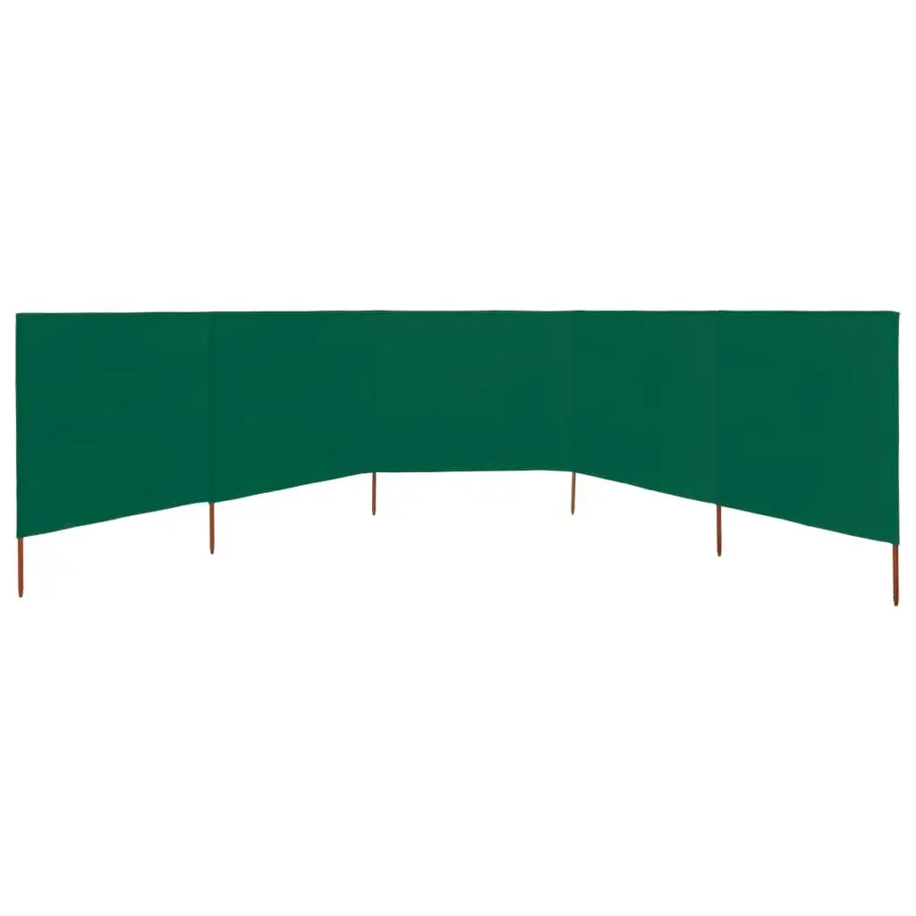 5-panel Wind Screen Fabric 600x160 cm Green 47167